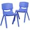 Flash Furniture Blue Plastic Stackable School Chair with 13.25" Seat Height, PK2 2-YU-YCX-004-BLUE-GG - alternate 2